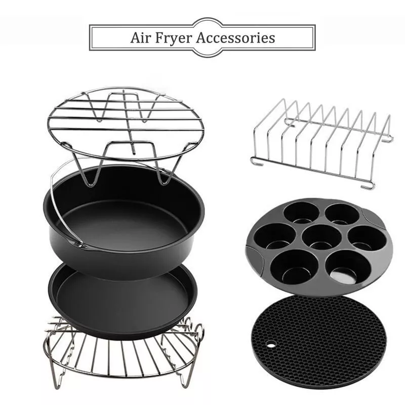 Accesorios Para Freidora De Aire 7 Piezas Para Freidora De Aire 4.8Qt-6.3Qt Con Barril De Pastel De 8 Pulgadas, Sarten Para Pizza, Brocheta, Olla De En Oferta Accesorios Para Freidora De Aire 7 Piezas Para Freidora De Aire 4.8Qt-6.3Qt Con Barril De Pastel De 8 Pulgadas