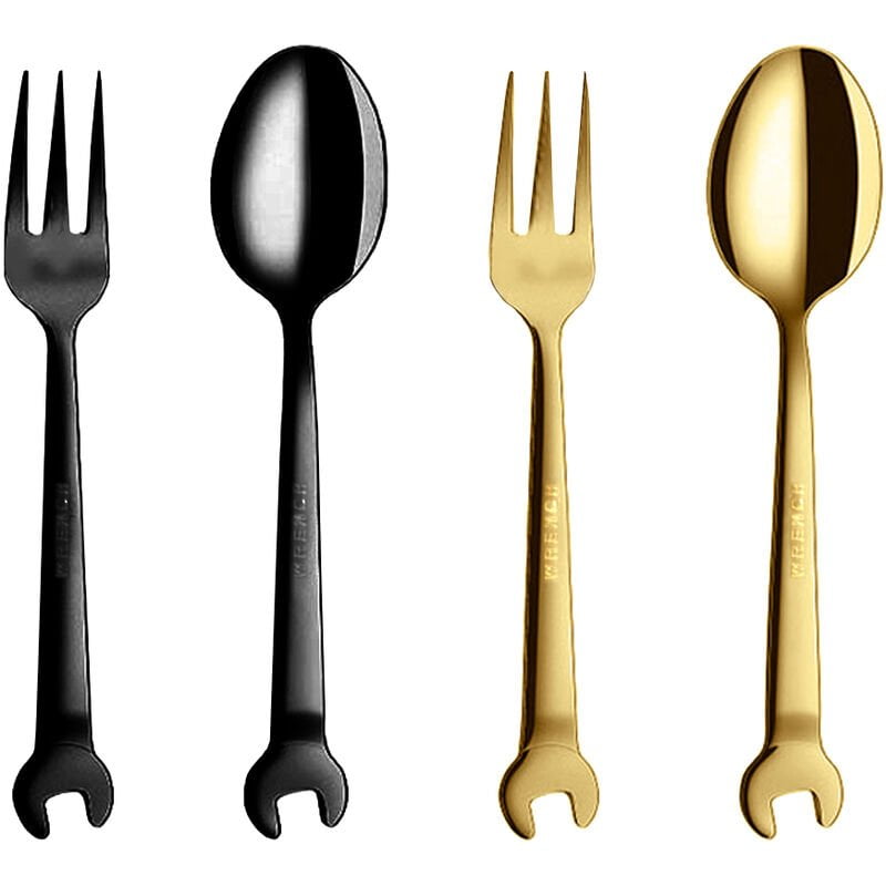 Acero inoxidable 304 forma de llave creativa tenedor cuchara llave vajilla pastel helado mezcla de cafe Mini cubiertos