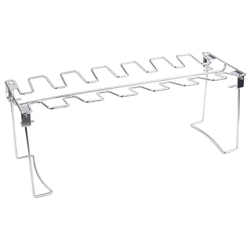 Acero inoxidable del ala de pollo Pierna Estante para fumador parrilla Horno Asador 12 ranuras Soporte para barbacoa picnic