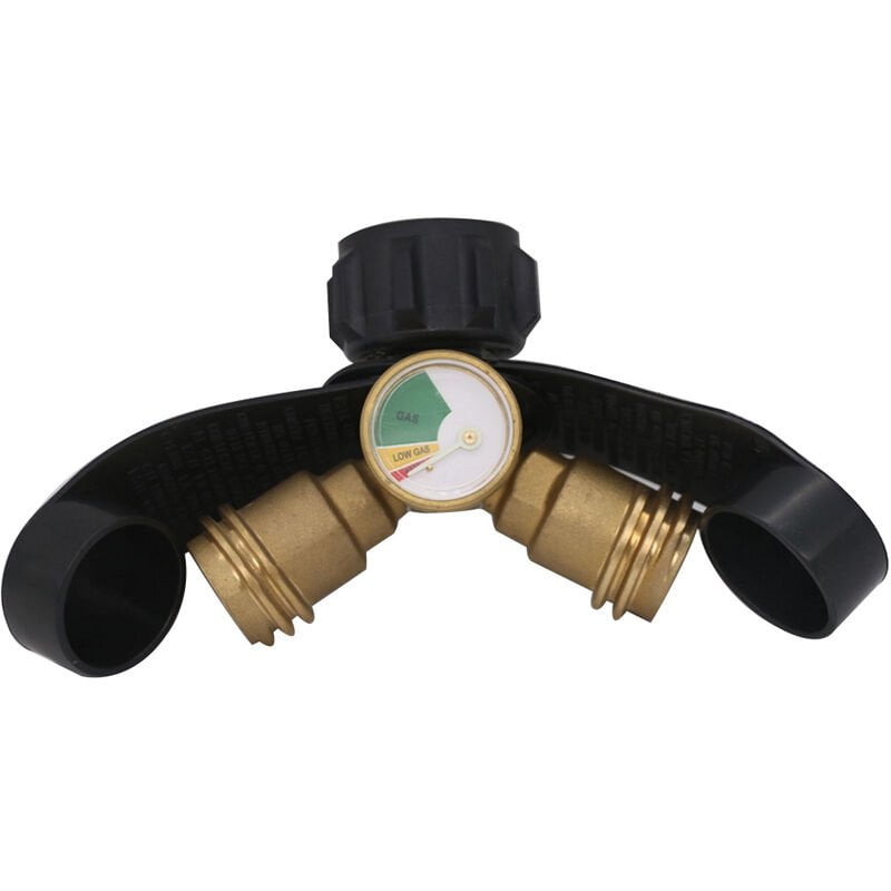 Adaptador Propano Y-adaptador del divisor 2 Con Gauge botella de gas Camino Lp BBQ T Conector barato