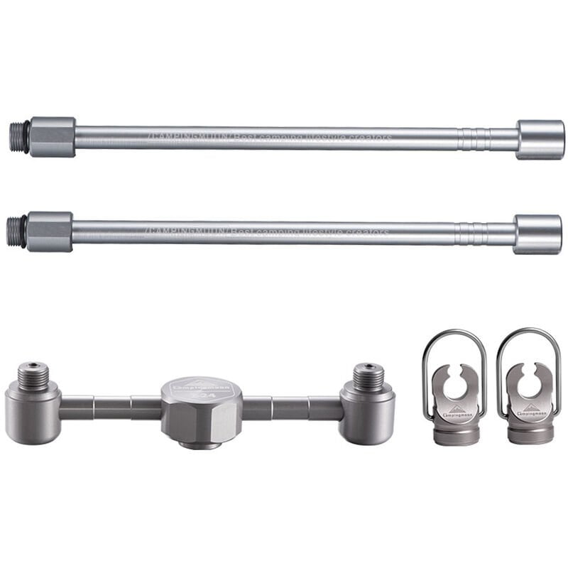 Adaptador multifuncional con tubos de extension de linterna de gas Calibradores de tanque de gas para mochileros Senderismo Camping