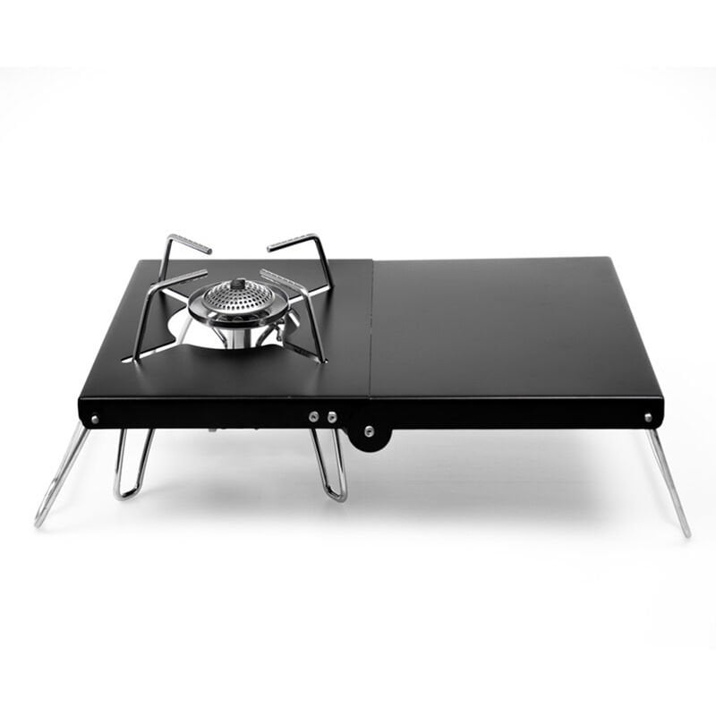 Al aire libre a prueba de viento plegable Estufa de campo Soporte de coccion Tabla estacion de excursion que acampa con mochila de picnic