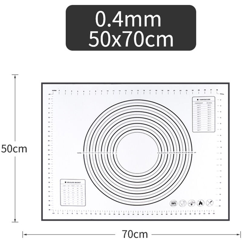 Alfombrilla de silicona para hornear Alfombrilla para barbacoa con diseno de escala transparente Lavable giratoria para uso diario en la cocina del barato