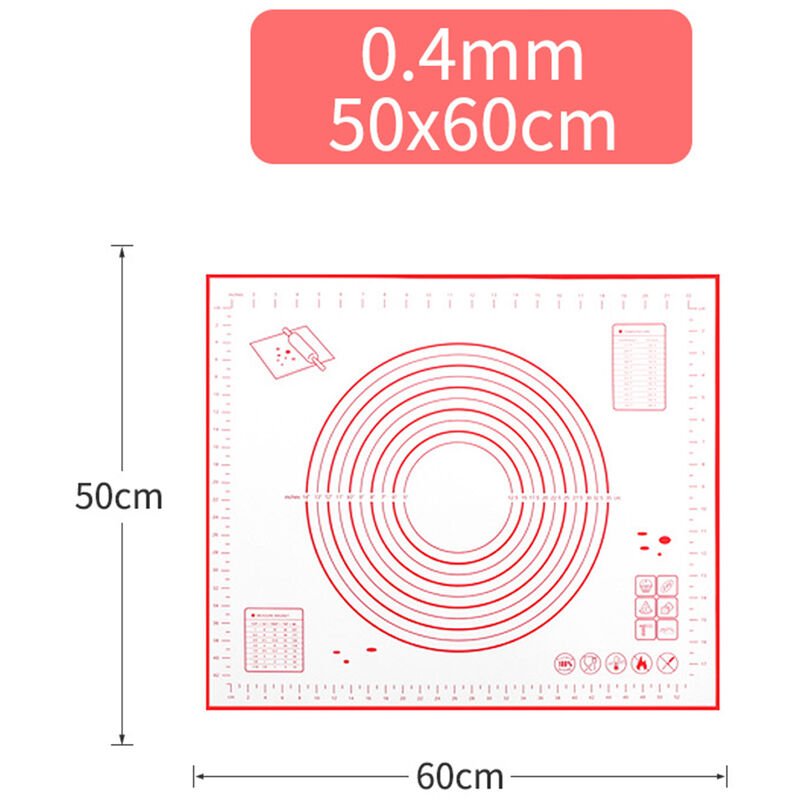 Alfombrilla de silicona para hornear Alfombrilla para barbacoa con diseno de escala transparente Lavable giratoria para uso diario en la cocina del barato