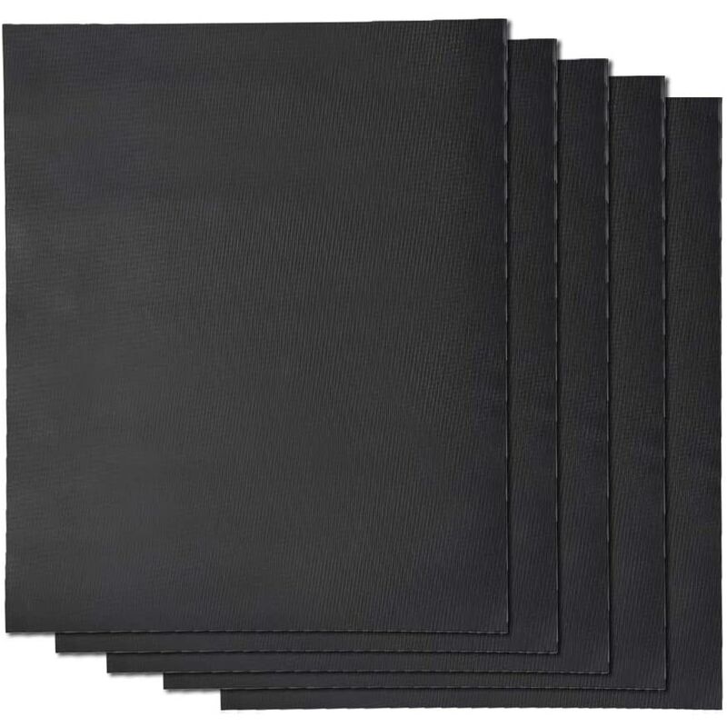 Alfombrilla para barbacoa x5 | Juego de 5 alfombrillas XL antiadherentes reutilizables 50x40 cm | Planchas para horno microondas de carbón barbacoa barato