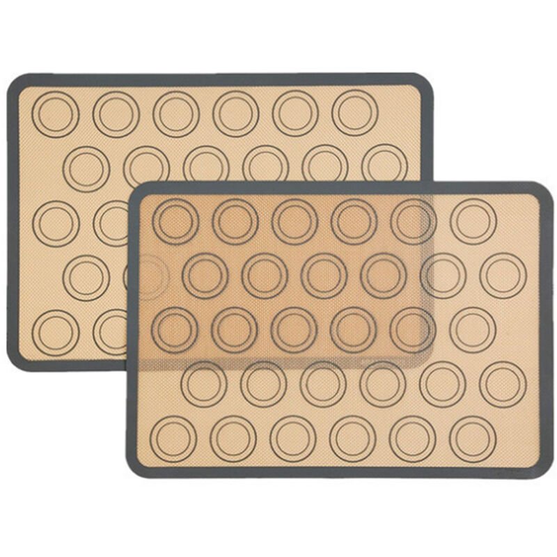 Alfombrilla para hornear macarron de silicona resistente al calor antiadherente de 2 piezas