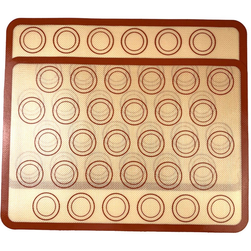 Alfombrilla para hornear macarron de silicona resistente al calor antiadherente de 2 piezas