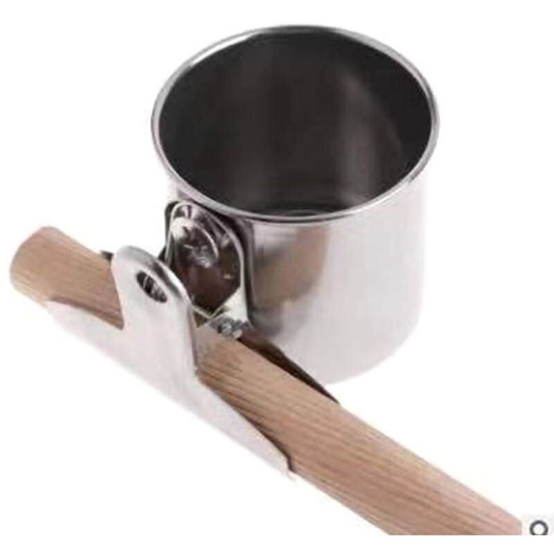 Alimentador de agua para pajaros Clip en comedero para pajaros Copas de agua de acero inoxidable con abrazadera barato