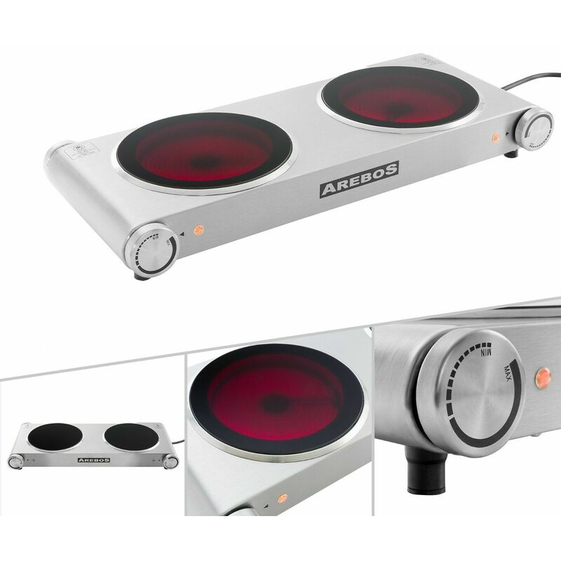 Arebos - Hornillo eléctrico 2400 W - Fogón Placa de Cocina - Plateado barato