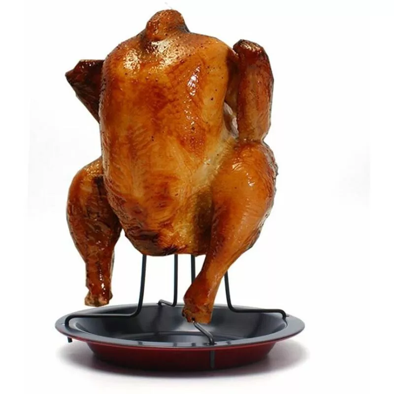 Asador De Pollo , Parrilla De Pollo De Acero Al Carbono Con Revestimiento Antiadherente, Asador De Aves De Corral Extraíble Con Bandeja De Goteo En Oferta Asador De Pollo