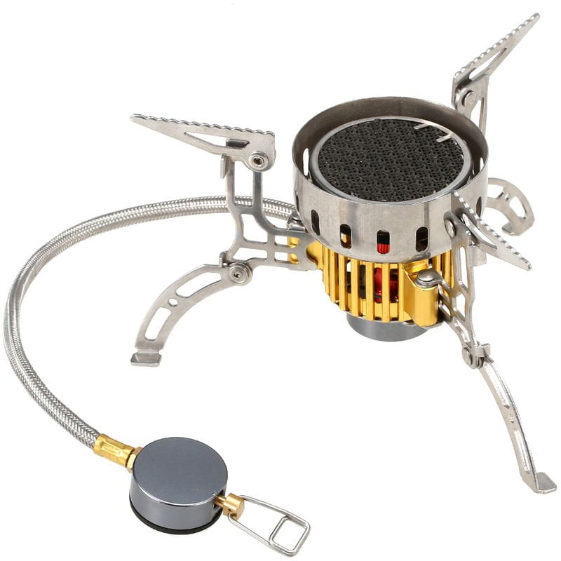 Asupermall - Al aire libre de infrarrojos portatil ultraligero estufa que acampa plegable a prueba de viento Horno Cocina de gas Mini estufa