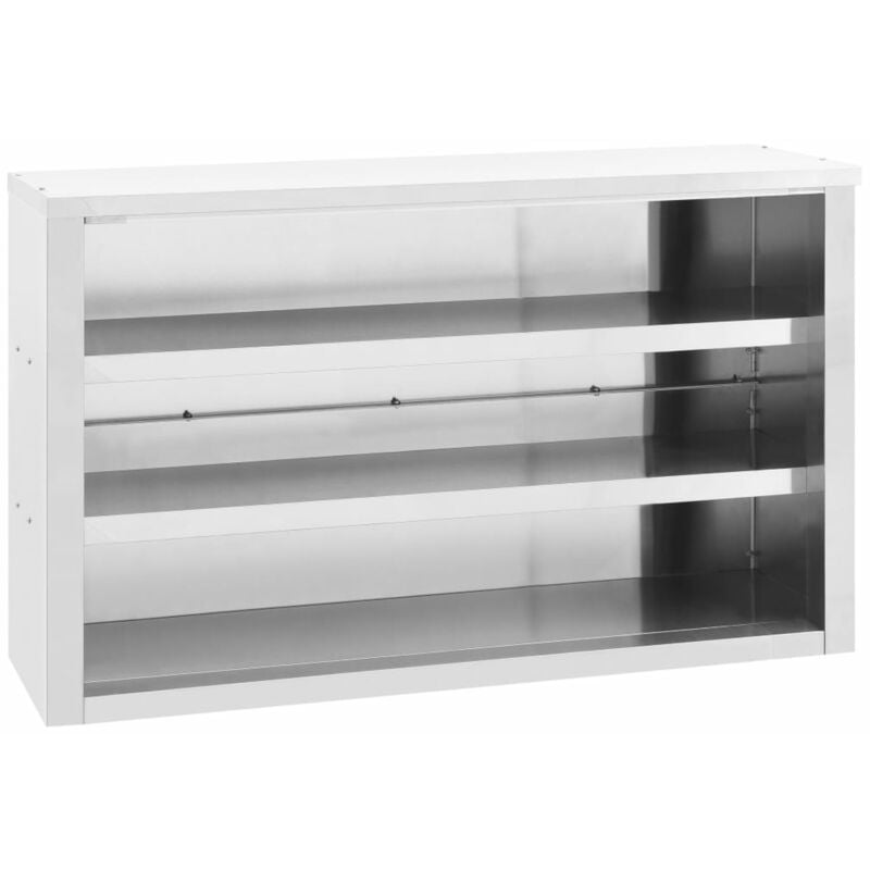 Asupermall - Armario de pared de cocina acero inoxidable 120x40x75 cm barato