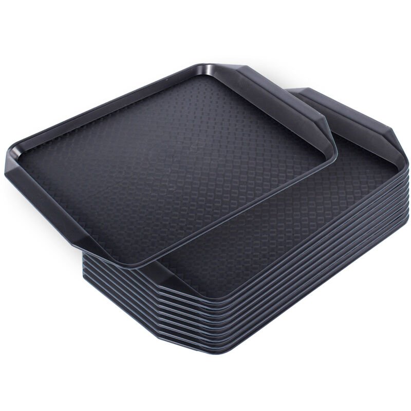 Asupermall - Bandeja de servicio de 10 piezas Bandeja de comida Bandeja de cena Bandeja de cafeteria Cafeteria estandar Bandeja de servicio de comida barato