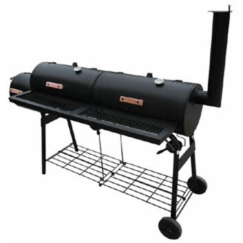 Asupermall - Barbacoa ahumadora Nevada XL negra barato