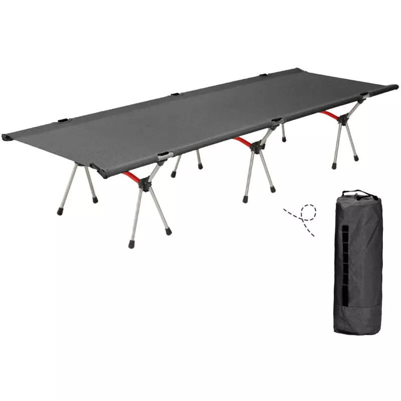 Asupermall - Cama De Camping Con Soporte 7075,Negro En Oferta Asupermall - Cama De Camping Con Soporte 7075