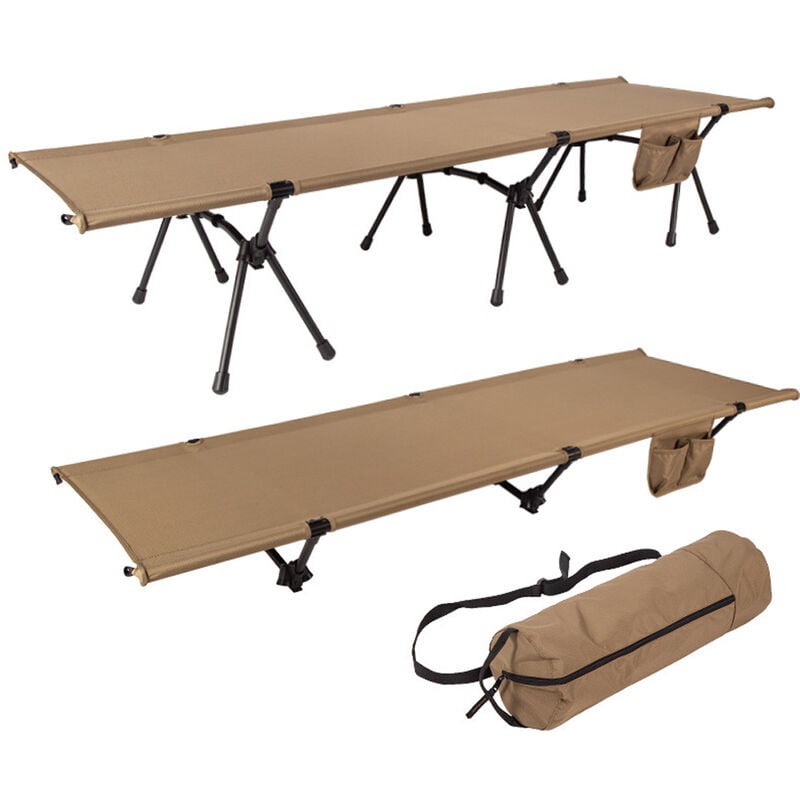 Asupermall - Cama de camping plegable ultraligera Aleacion de aluminio Cama de dormir de senderismo Cama de camping de uso alto y bajo