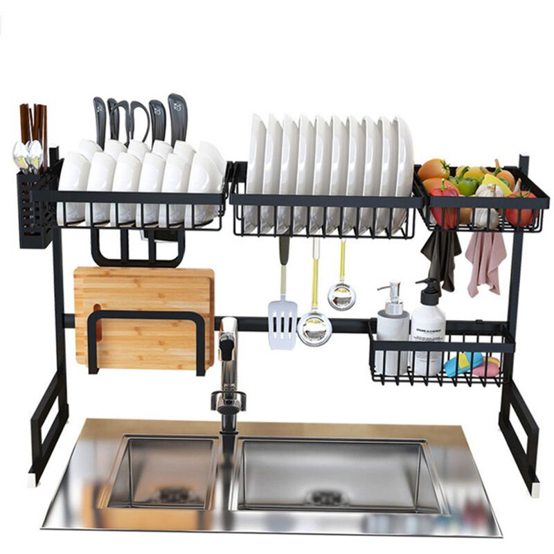 Asupermall - Estante para platos de acero inoxidable