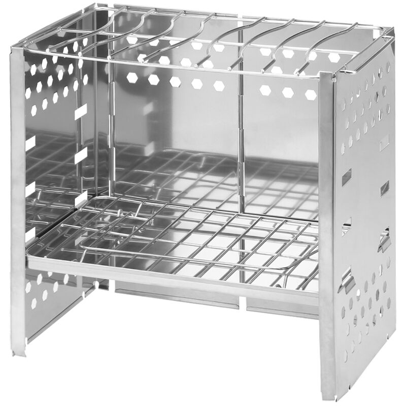 Asupermall - Estufa que acampa de picnic barbacoa cocina plegable de acero inoxidable con mochila Estufa de madera quemador de la estufa barato