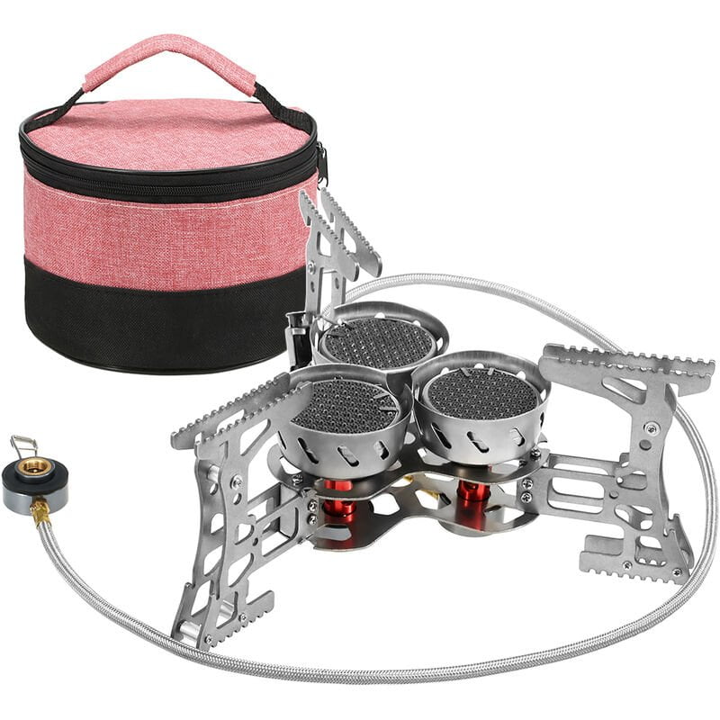 Asupermall - LJ-6822 Tres hornos Dingli 8000W + Cabezal de conversion de tanque de gas plano