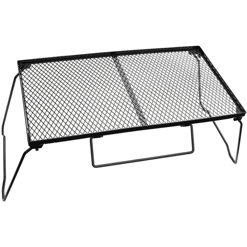 Asupermall - Mesa de camping plegable Escritorio de hierro portatil Mesa de cocina de metal Parrilla de fogata plegable para barbacoa al aire libre barato