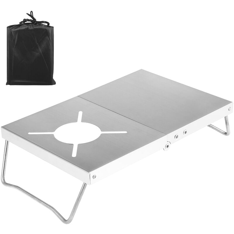 Asupermall - Mesa de estacion de cocina con soporte para estufa de campamento plegable a prueba de viento al aire libre para acampar