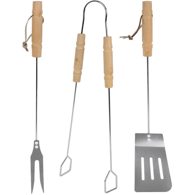 BBQ Collection Set de 3 utensilios de Barbacoa de acero inoxidable 52cm Pinza Tenedor y Espátula barato