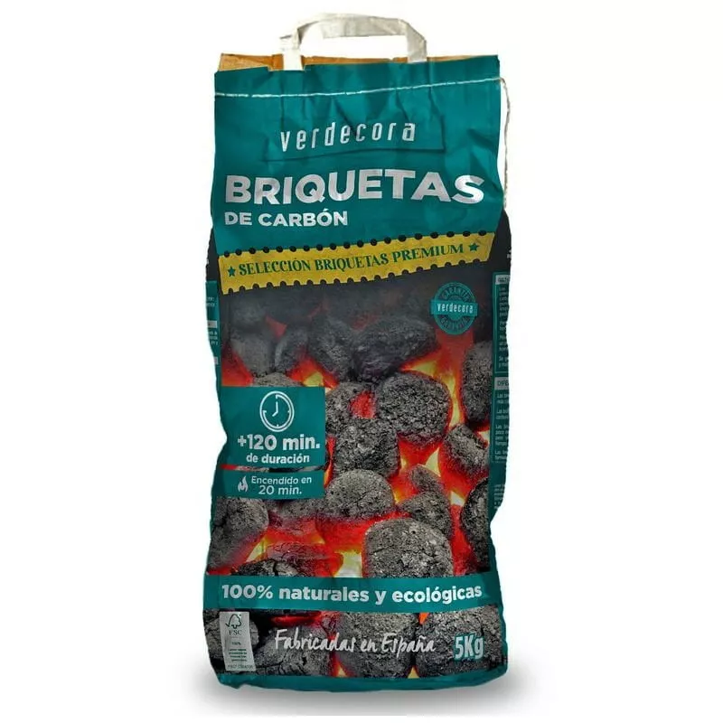Briquetas De Carbón Premium 5 Kg - Verdecora En Oferta Briquetas De Carbón Premium 5 Kg - Verdecora Barato