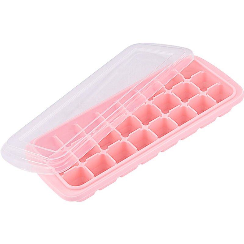 Bandeja de silicona para cubitos de hielo Contenedor de molde para cubitos de hielo Cubos congelados 24 compartimentos con tapa para bares Fiesta en barato