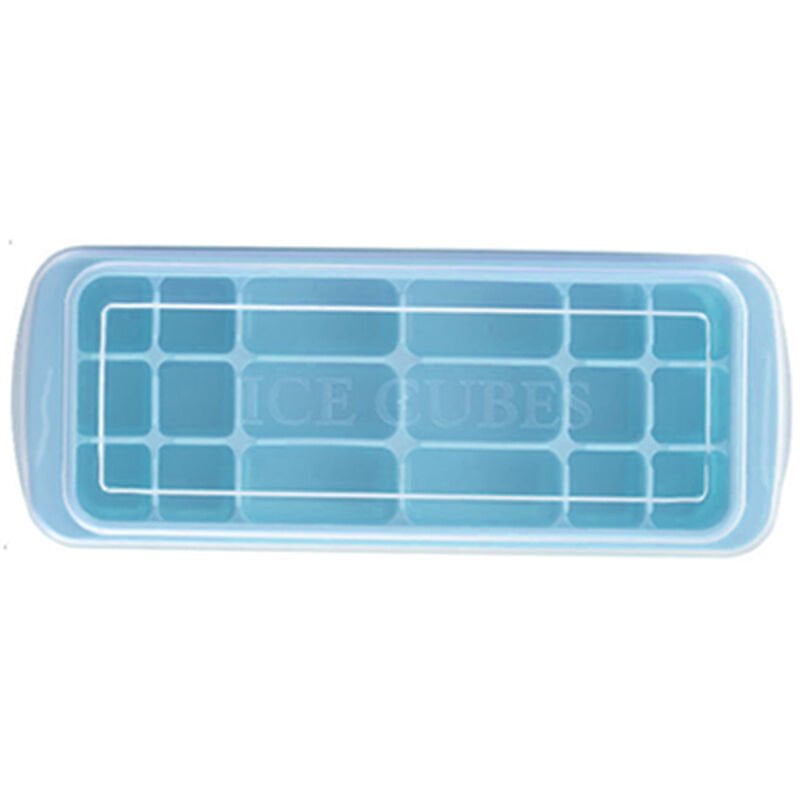 Bandeja de silicona para cubitos de hielo con tapa Cuadrada Molde para hornear Cubitos de hielo Sin BPA Facil de liberar para jugo Comida para bebes barato