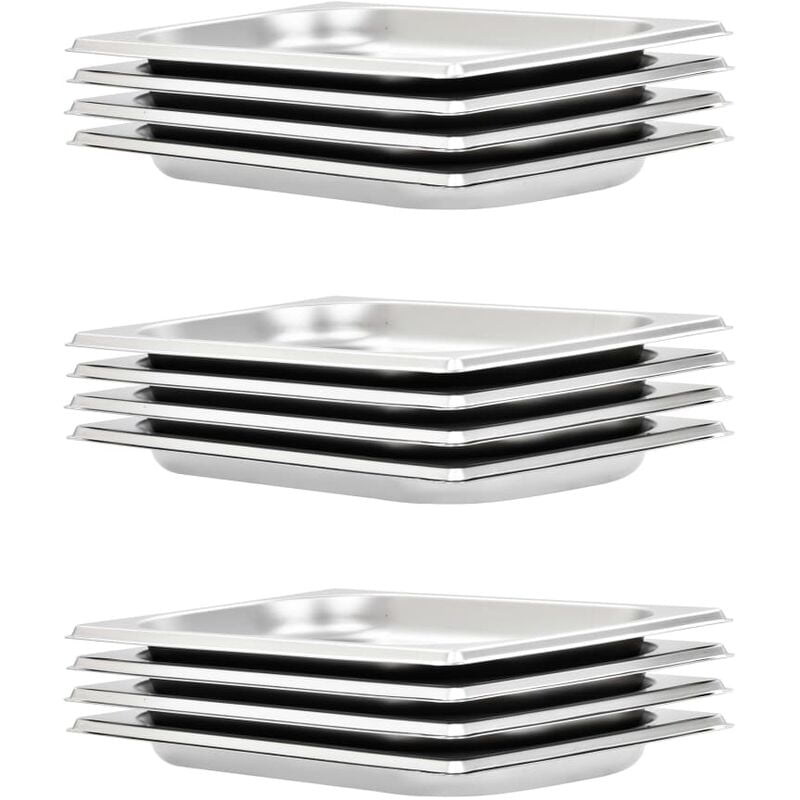 Bandejas Gastronorm 12 unidades GN 1/4 20 mm acero inoxidable barato