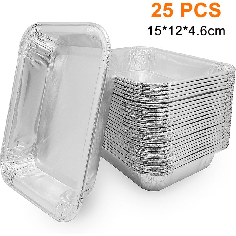 Bandejas de goteo de aluminio para parrilla - Bandeja de parrilla duradera Paquete a granel Bandejas de grasa para barbacoa desechables compatibles barato