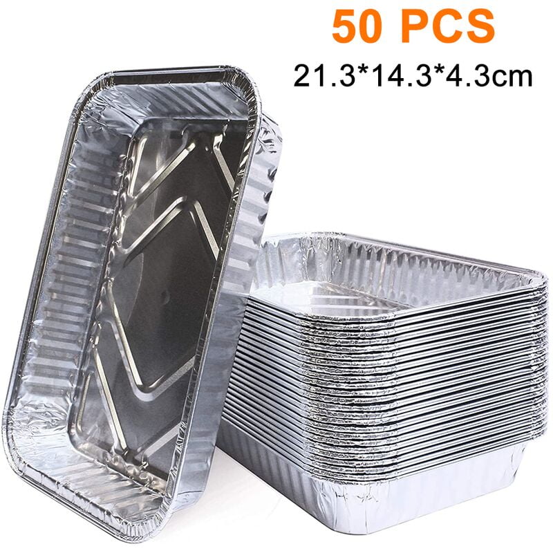 Bandejas de goteo de aluminio para parrilla - Bandeja de parrilla duradera Paquete a granel Bandejas de grasa para barbacoa desechables compatibles barato