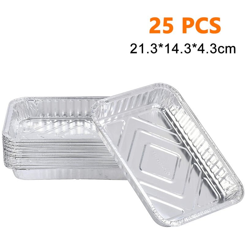 Bandejas de goteo de aluminio para parrilla - Bandeja de parrilla duradera Paquete a granel Bandejas de grasa para barbacoa desechables compatibles barato