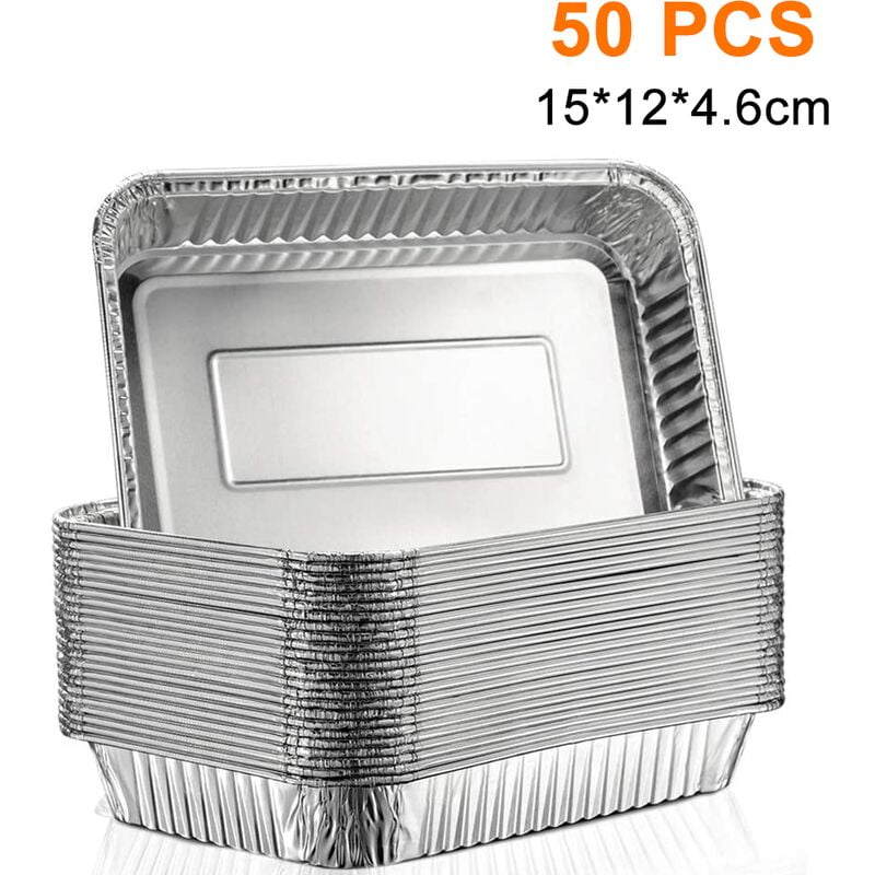 Bandejas de goteo de aluminio para parrilla - Bandeja de parrilla duradera Paquete a granel Bandejas de grasa para barbacoa desechables compatibles barato