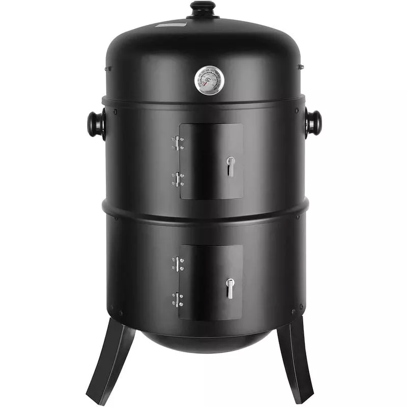 Barbacoa Ahumador, 3 En 1, Multifunción, Barbacoa De Carbón, Termómetro Incluido, Con Ganchos, 3 Parillas De Gran Capacidad, Para Fiestas De Cocina En Oferta Barbacoa Ahumador