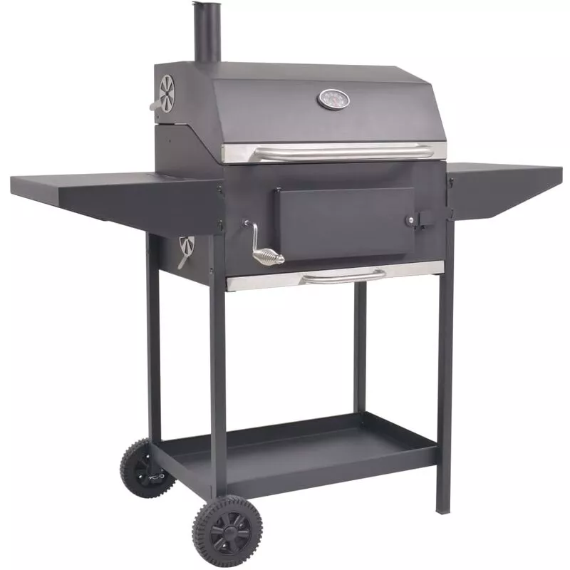 Barbacoa Ahumador Al Carbón Con Estante Inferior Negro - Negro En Oferta Barbacoa Ahumador Al Carbón Con Estante Inferior Negro - Negro Barato