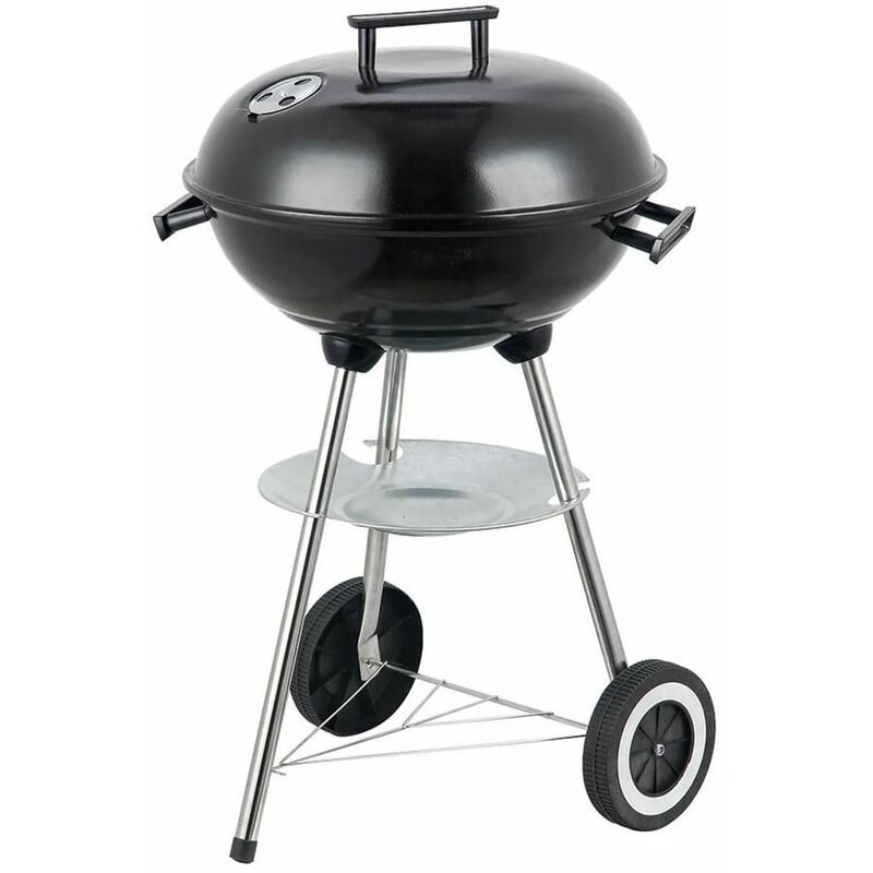 Barbacoa Carbón Redonda Acero Negro 45 X 41 X 74 Cm - Ldk Garden barato