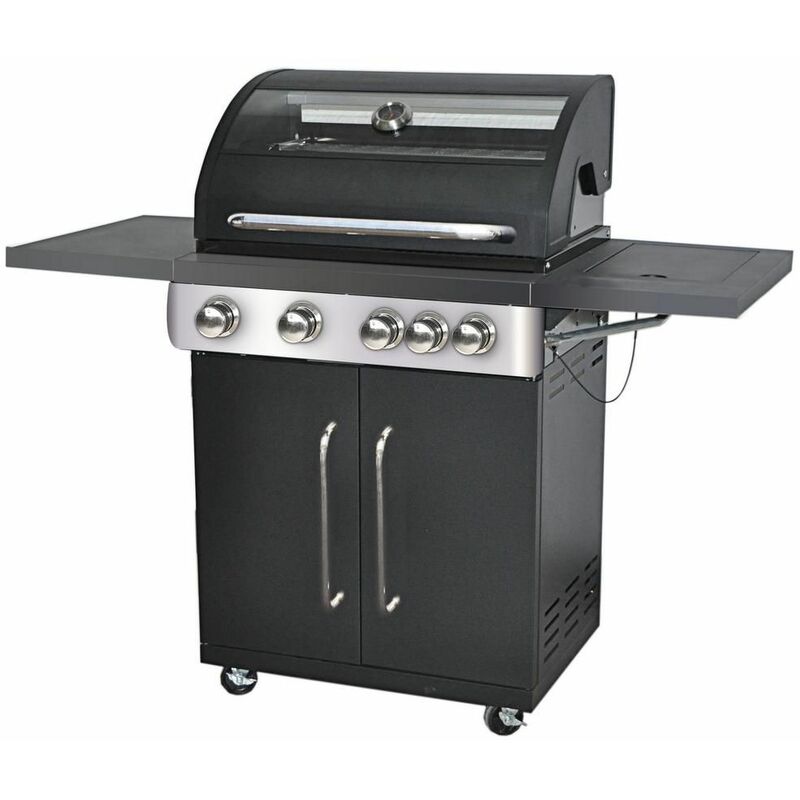 Barbacoa Gas 4Q+Lat Tapa Cristal Birgitt 54 X 132 X 115 Cm Ldk Garden barato