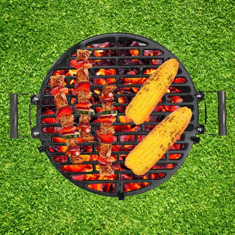 Barbacoa Pequeña Carbón, Hierro Fundido Y Acero, Altura Regulable, Portátil, Parrilla 35 Cm Ø, Camping, Negro - Relaxdays En Oferta Barbacoa Pequeña Carbón
