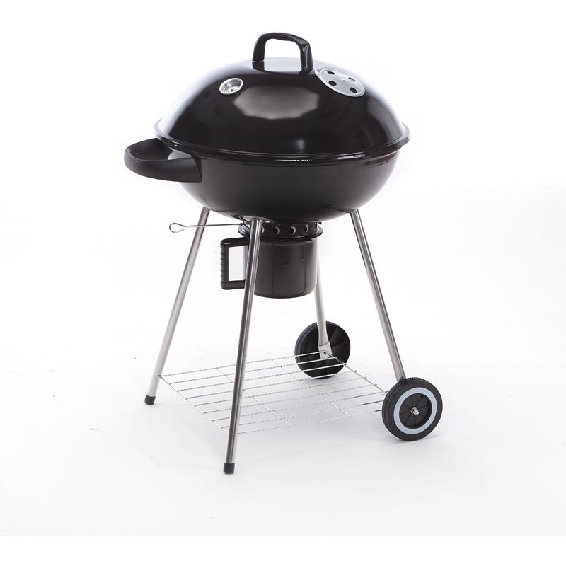 Barbacoa carbón redondo con estructura de acero | negro barato