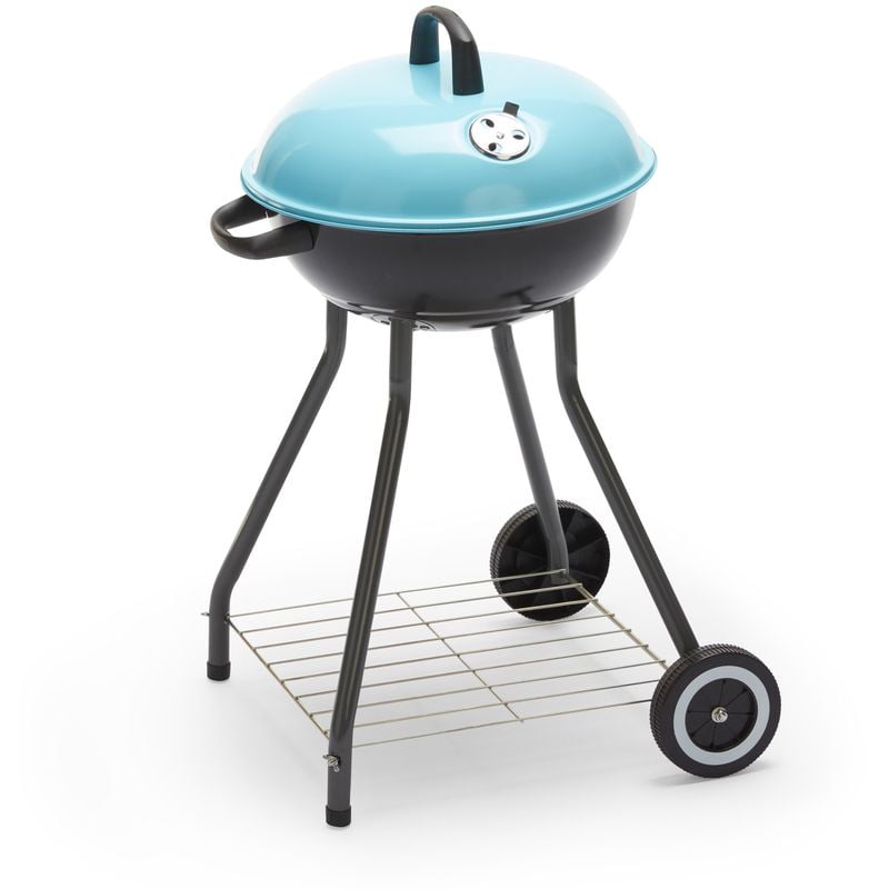 Barbacoa carbón redondo con estructura de acero y ruedas | Acero barato