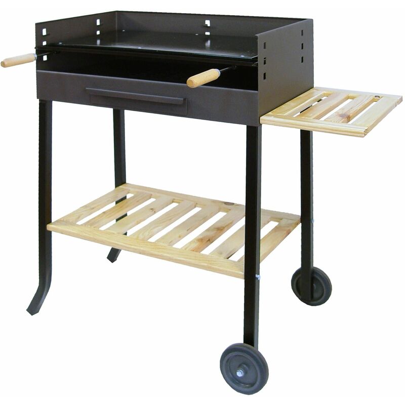 Barbacoa con Plancha Esmaltada y Bandeja de Madera Imex el Zorro barato