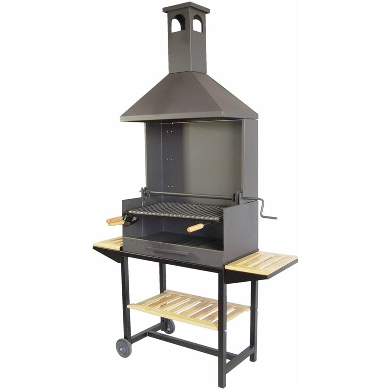 Barbacoa con chimenea completa y bandejas de Madera Imex El Zorro 72x40x217 barato
