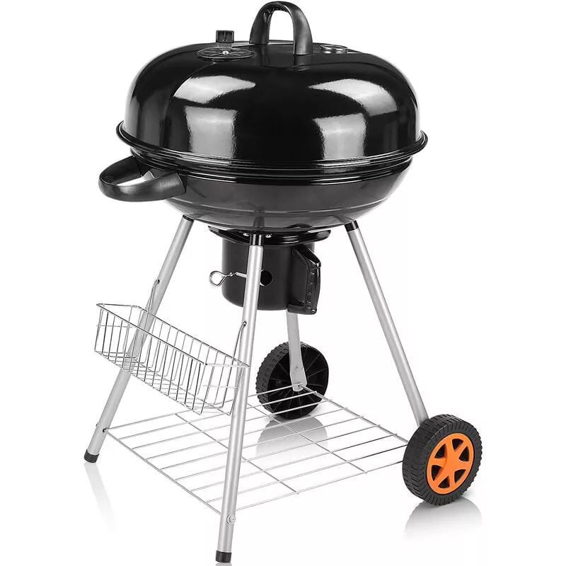 Barbacoa De Carbón, Parrilla De Barbacoa Con Tapa, Carro De Barbacoa Con Dos Parrillas, Colector De Hollín Y Termómetro, Ventilación Ajustable, Para En Oferta Barbacoa De Carbón