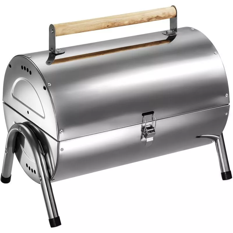 Barbacoa de acero inoxidable - barbacoa portátil con asa de transporte