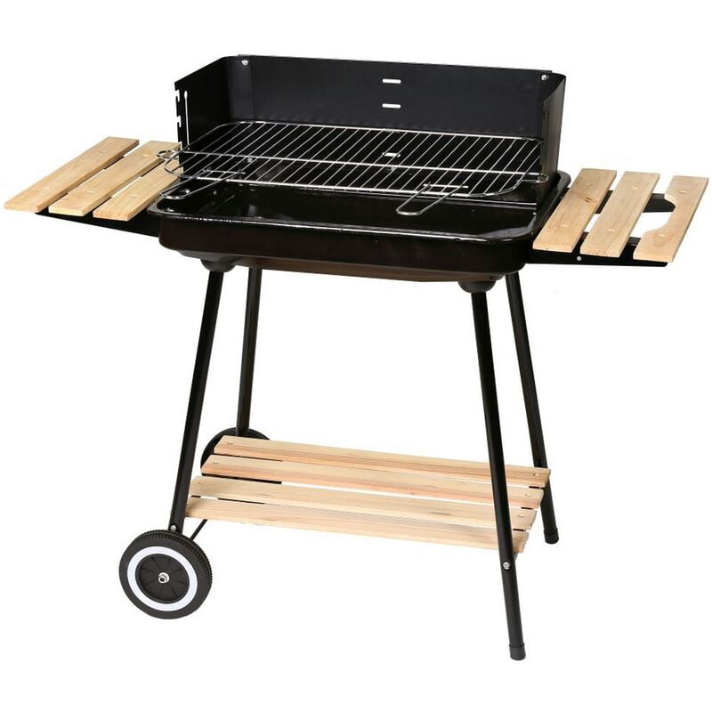 Barbacoa de carbón Chiara con parrilla de acero negra de 67x38x83 cm barato