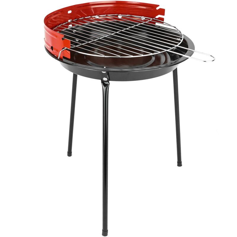 Barbacoa de carbón de 33 cm con patas BBQ grill para jardín y camping - Primematik barato