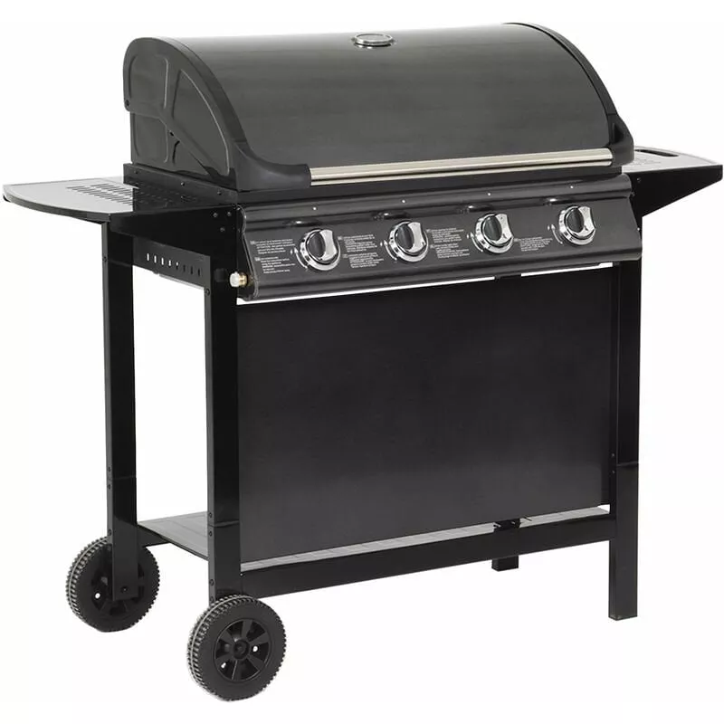 Barbacoa De Gas Reno - 4 Quemadores Con Termómetro 14Kw - Negro En Oferta Barbacoa De Gas Reno - 4 Quemadores Con Termómetro 14Kw - Negro Barato