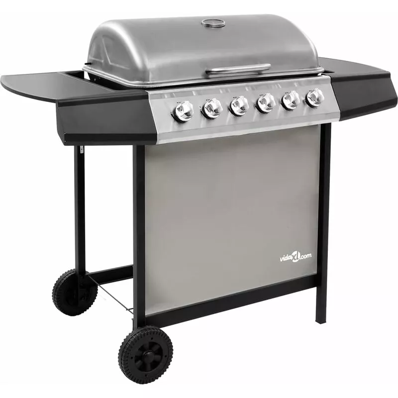 Barbacoa De Gas Con 6 Fogones Negro Y Plateado - Plateado En Oferta Barbacoa De Gas Con 6 Fogones Negro Y Plateado - Plateado Barato