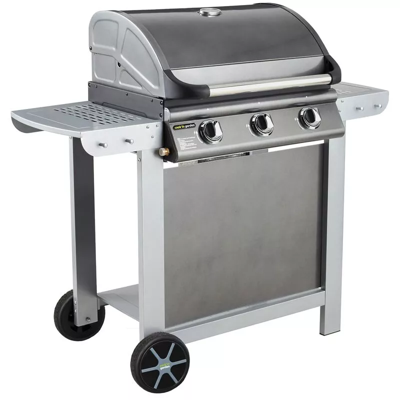 Barbacoa De Gas Con Carrito - Fiesta 3 - Parrilla + Plancha - Cubierta Con Termómetro Integrado - Superficie De Cocción : 2 762,5 Cm² - Puissance : En Oferta Barbacoa De Gas Con Carrito - Fiesta 3 - Parrilla + Plancha - Cubierta Con Termómetro Integrado - Superficie De Cocción : 2 762